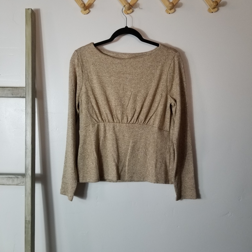 BANANA REPUBLIC WOMEN'S LONG SLEEVE SPARKLY BLOUSE SIZE MEDIUM